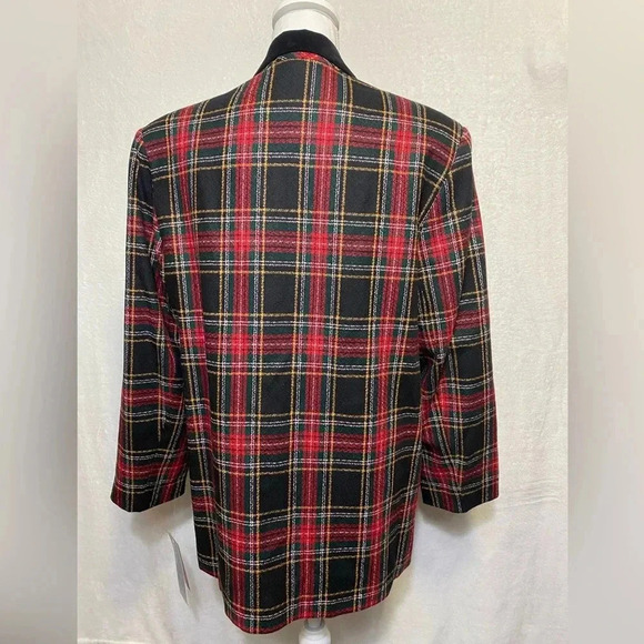 Sellecca Vintage Plaid Blazer With Velvet Collar‎ Women’s Size 14 NWT - Picture 6 of 12